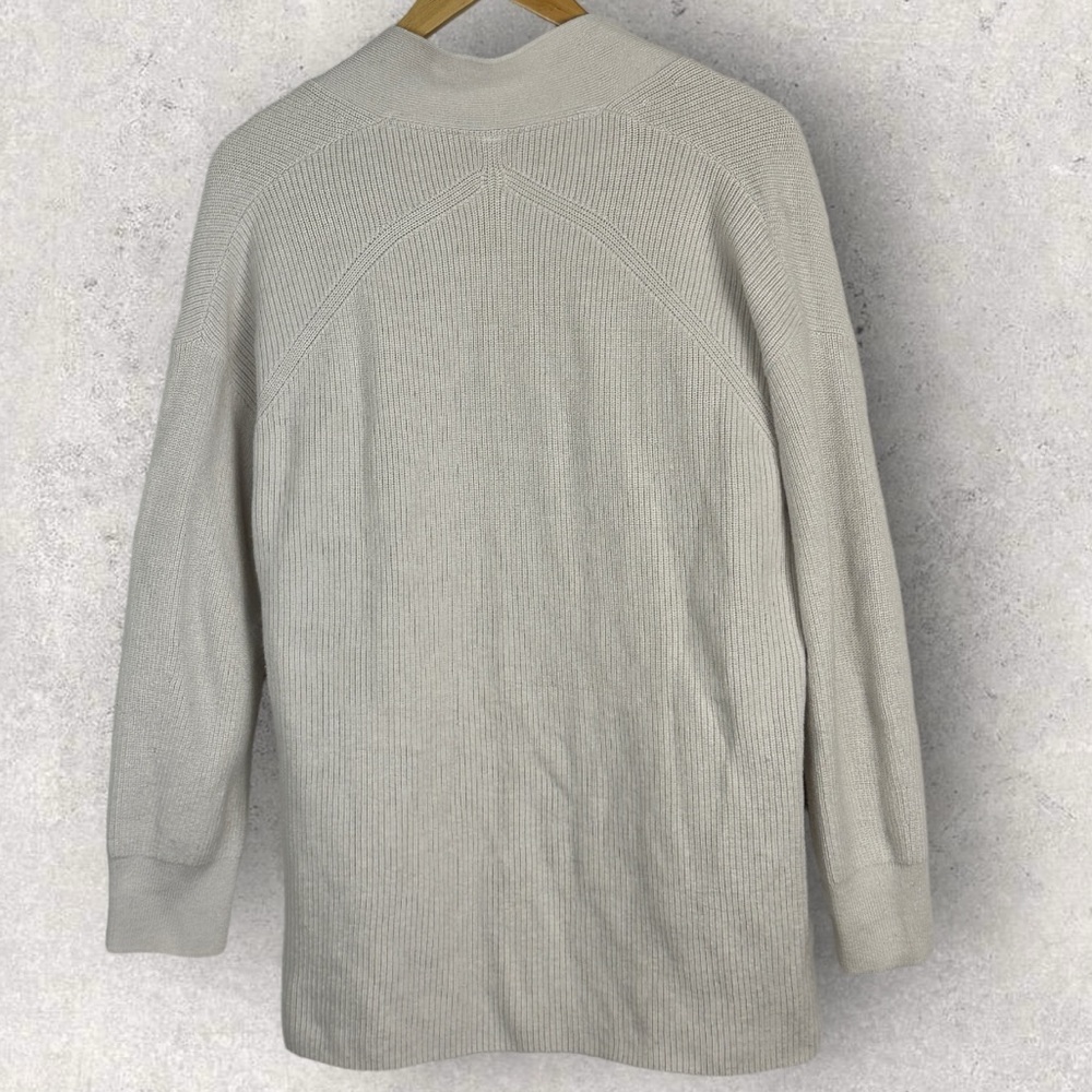 Lululemon Merino Wool Ribbed Long Wrap Sweater Bone Neutral Size 2 Oversized Fit - Picture 13 of 14